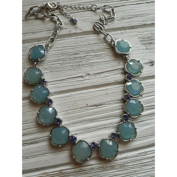 Lia Sophia Jewelry - Lia Sophia Thea Clover Necklace Blue rhinestone Crystals Choker Collar statement